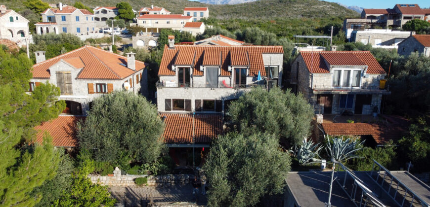 Porodična kuća s okućnicom i pogledom na more, Ponte Vesla,Luštica